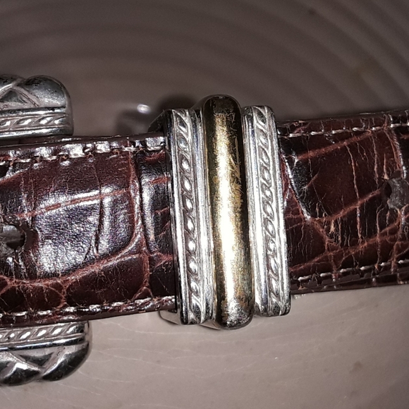 Brighton Vtg. Brown faux croc leather belt - EUC - Picture 6 of 15